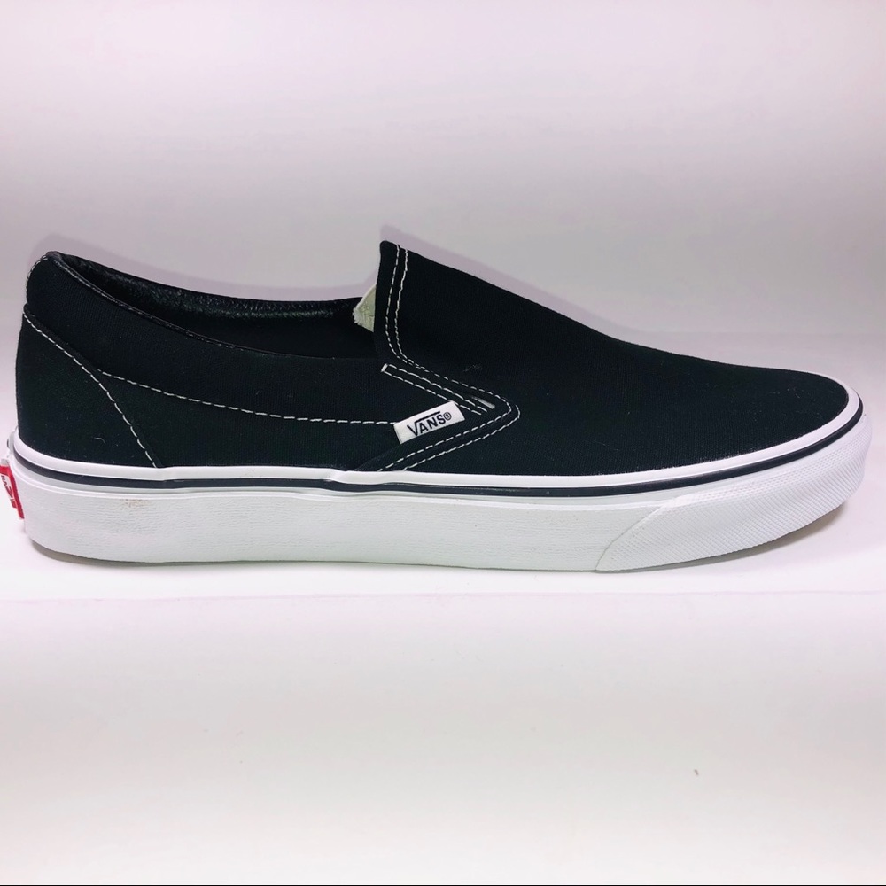 VANS Classic Slip On Canvas Black & White Sneakers